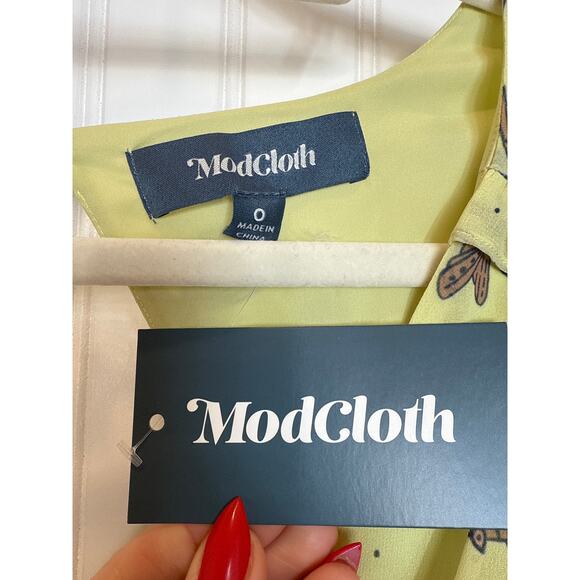 NWT Modcloth You're Flowing Places Maxi Dress Yellow Multi Cut Out Long Size 0 - Picture 8 of 8